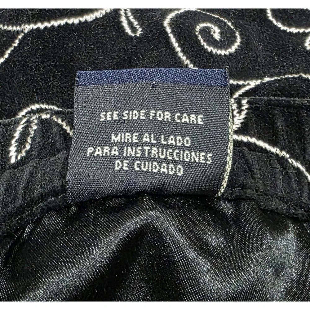 Y2k Children's Place Skirt Girls‎ 6 Vintage Black Velvet Floral Embroidered Bow
